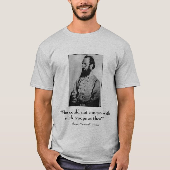 Stonewall Jackson und Zitat - Grau T-Shirt (Vorderseite)