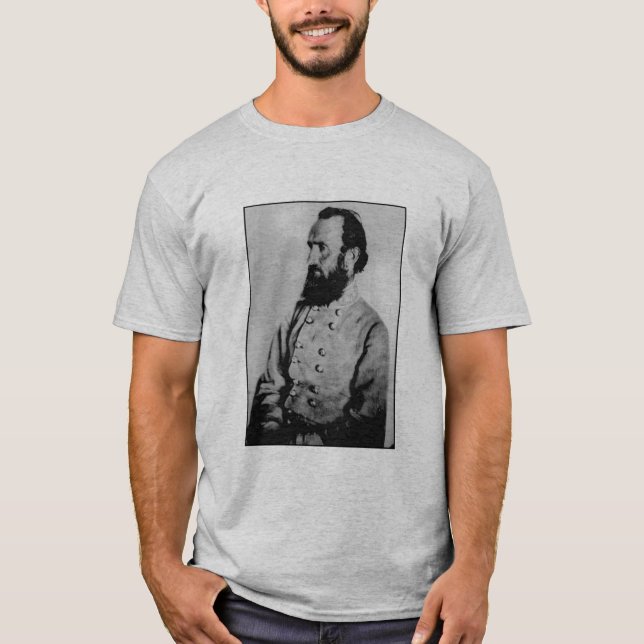 Stonewall Jackson und Zitat - Grau T-Shirt (Vorderseite)