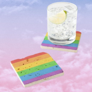 Stonewall Pride: Regenbogenflagge Steinuntersetzer