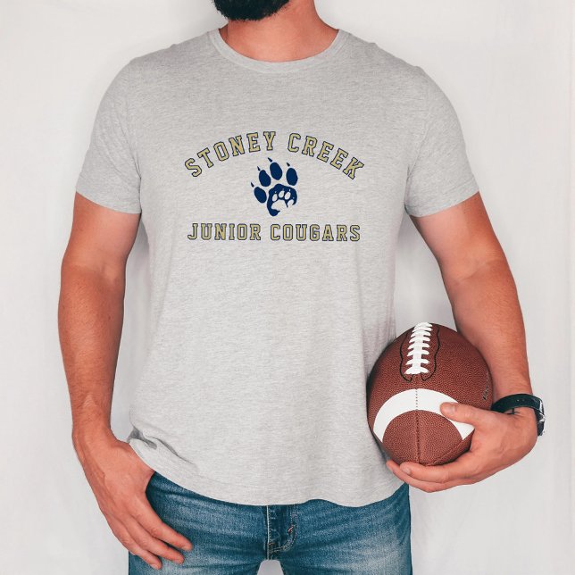 Stoney Creek Junior Cougars Paw Gray Dad Tri-Blend Shirt (Von Creator hochgeladen)