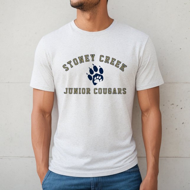 Stoney Creek Junior Cougars White Fleck Mens Tri-Blend Shirt (Von Creator hochgeladen)
