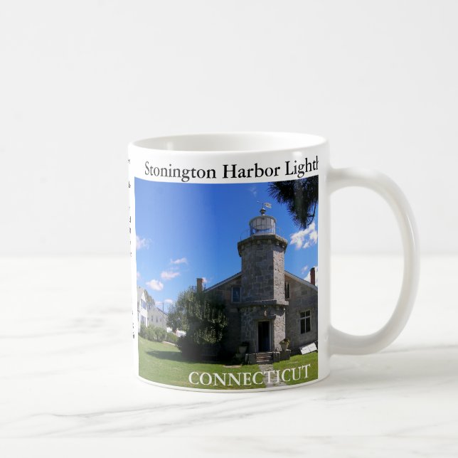 Stonington Hafen-Leuchtturm, Connecticut-Tasse Kaffeetasse (Rechts)