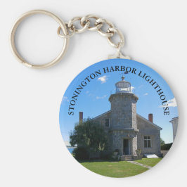 Stonington Harbour Lighthouse, CT Button Schlüssel Schlüsselanhänger
