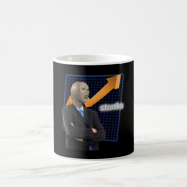 Stonks Surreal Memes Funny Stock Kaffeetasse (Mittel)