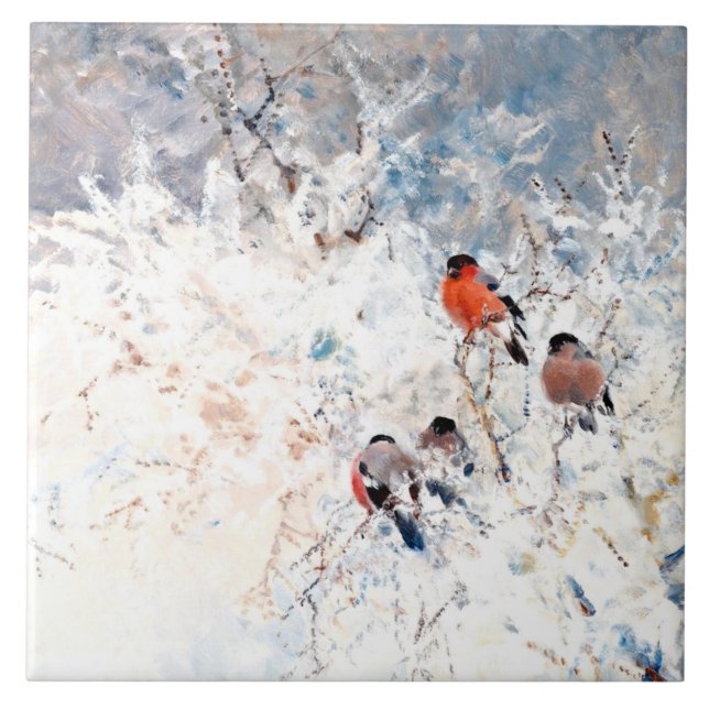 Stoopendaal - Bullfinches, Kunstmalerei Fliese (Vorderseite)