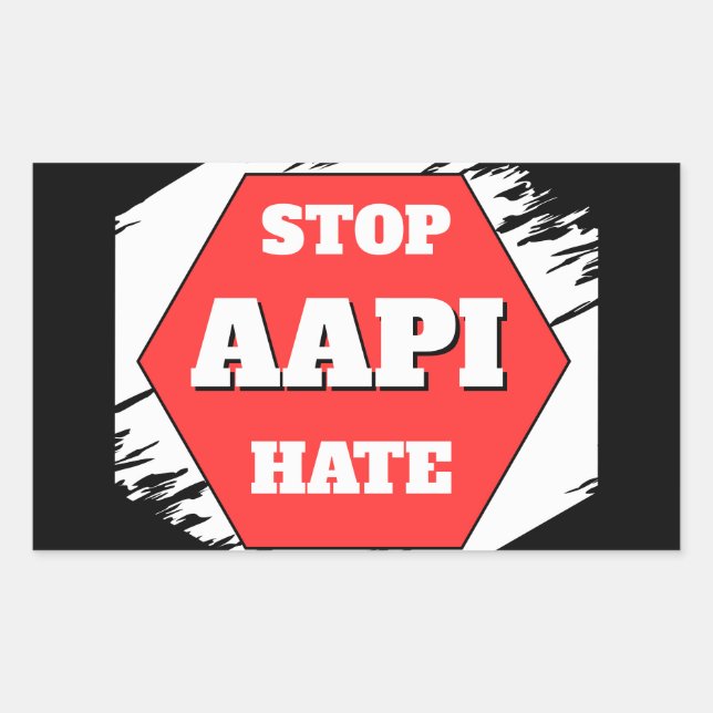 Stop AAPI Hate Rectangular Rechteckiger Aufkleber (Vorderseite)
