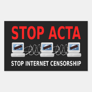 STOP ACTA Internet-Zensursticker Rechteckiger Aufkleber