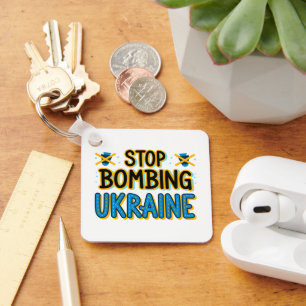 Stop Bombing Ukraine Keychain Schlüsselanhänger