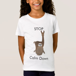 Stop Calm Down Faultier und Lama T-Shirt