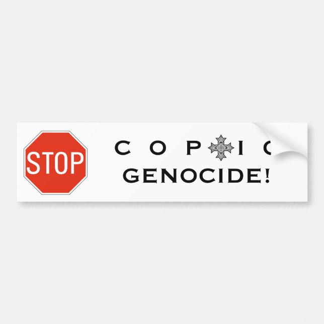 STOP COPTIC GENOCIDE! AUTOAUFKLEBER (Vorne)