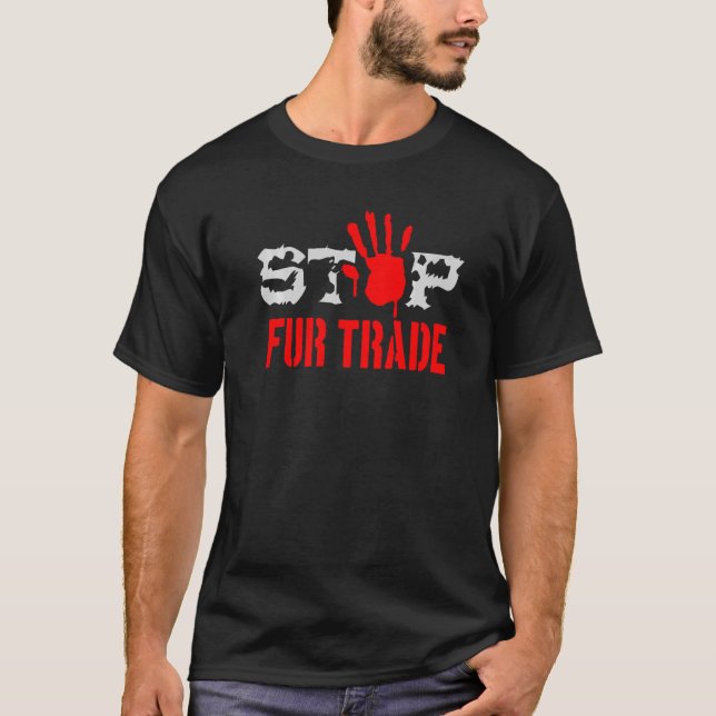 Stop Fur Trade Say no to Animal Cruelty Anti Fur C T-Shirt (Vorderseite)