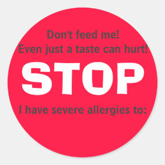 STOP, füttre mir nicht! Runder Aufkleber