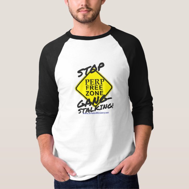 STOP GANG STALKING MÄNNER BASEBALL T SHIRT (Vorderseite)