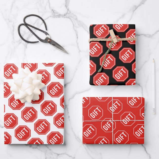 STOP:GIFT Funny Einzigartige Neuheit Einfache Klas Geschenkpapier Set (Vorderseite)
