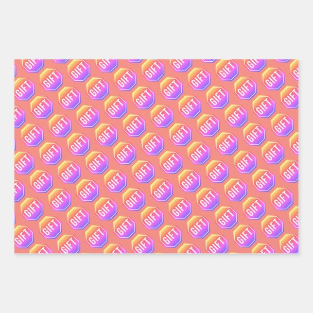 STOP:GIFT y2k Funny Einzigartige Neuheit Einfache  Geschenkpapier Set (Vorderseite)