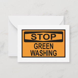 Stop Greenwashing-Schild Mitteilungskarte
