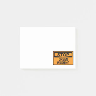 Stop Greenwashing-Schild Post-it Klebezettel