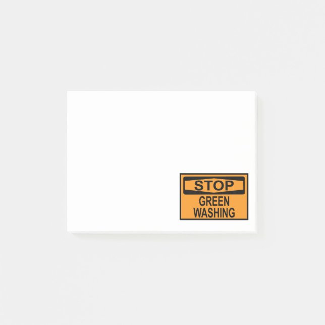 Stop Greenwashing-Schild Post-it Klebezettel (Vorderseite)