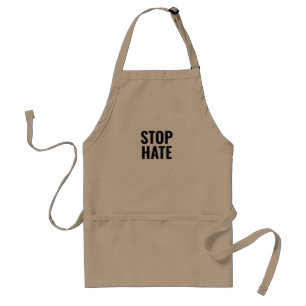 Stop Hate, black white minimalist Schürze