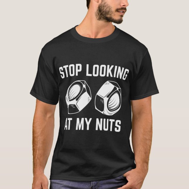 Stop Looking At My Nuts boy T-Shirt (Vorderseite)