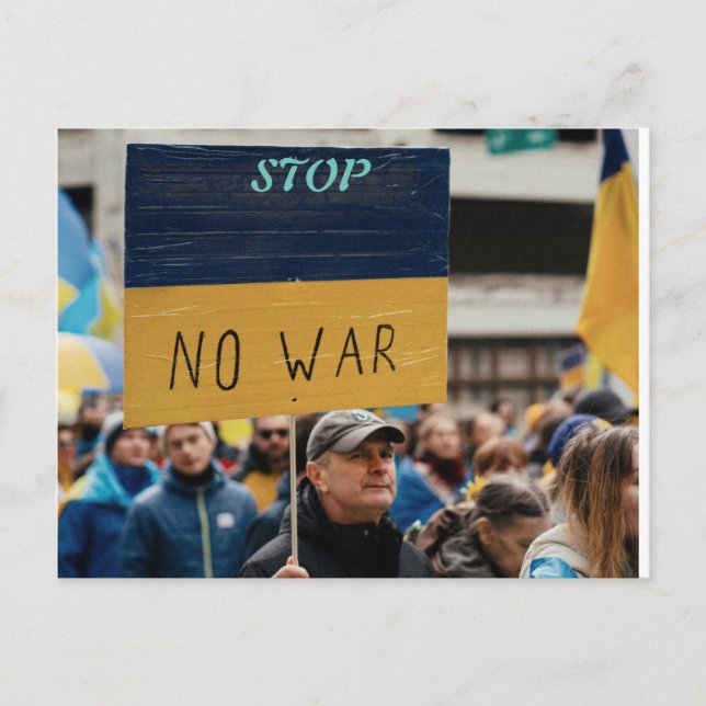 STOP NO WAR POSTKARTE (Vorderseite)