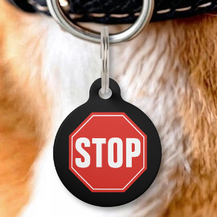 STOP Schild Haustier ID Tag Haustiermarke