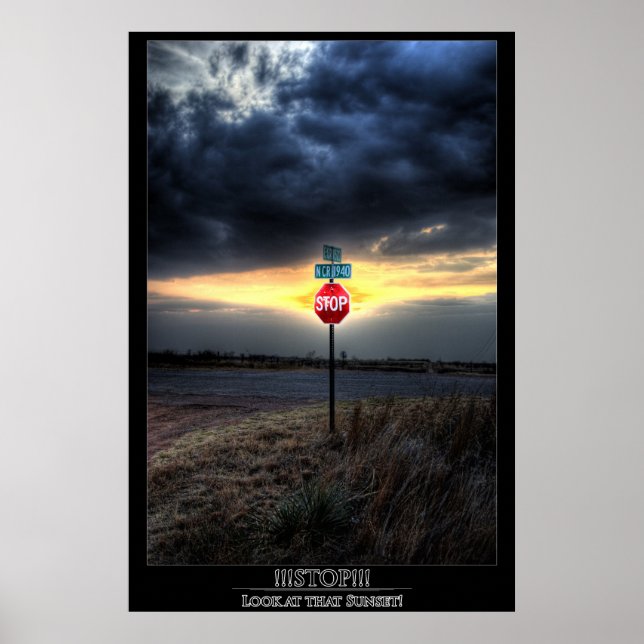 STOP!!! Sieh dir den Sonnenuntergang an! Poster (Vorne)