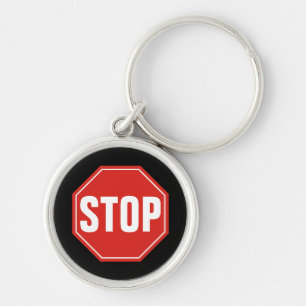 STOP Sign Keychain Schlüsselanhänger