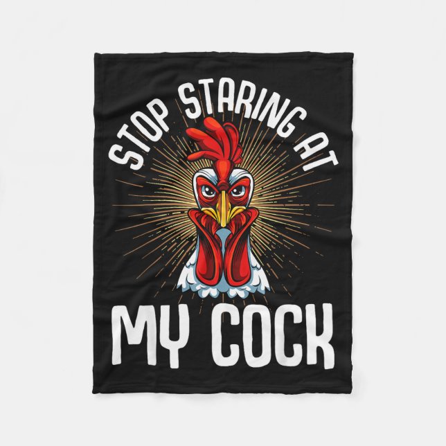 Stop Staring At My Funny Farmer Sarcastic Chicken  Fleecedecke (Vorderseite)