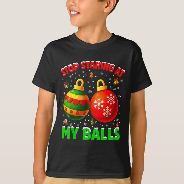Stop Staring At My Pjs Pajamas Christmas Xmas Men  T-Shirt (Vorderseite)