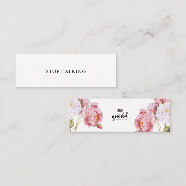 STOP TALKING Self Talk Mini Card Nr. 2 Mini Visitenkarte (Vorne/Hinten)