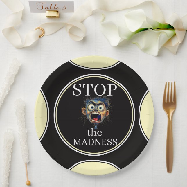 Stop the Madness Paper Plate Pappteller (Hochzeit)