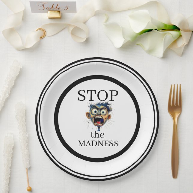 Stop the Madness Paper Plate Pappteller (Hochzeit)