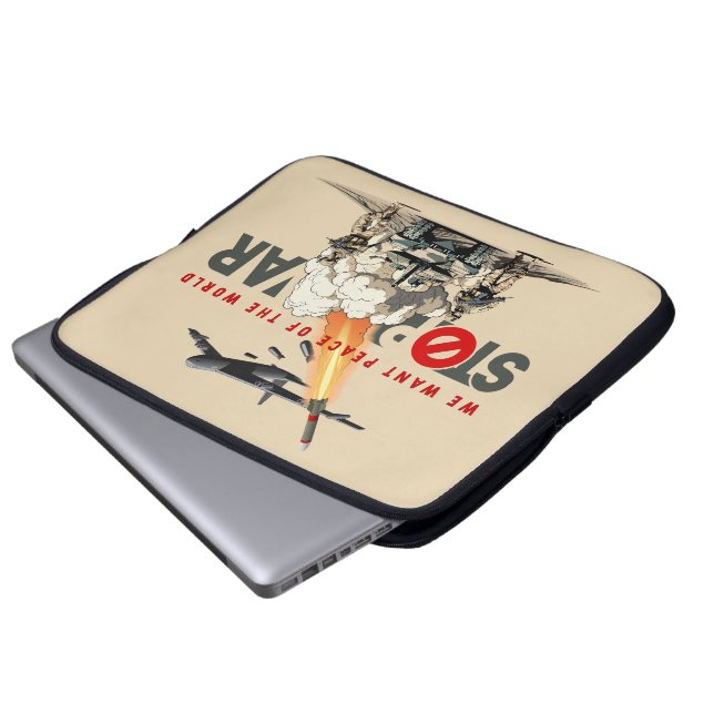 Stop The War | 15" Laptopschutzhülle (Vorne Knopf)