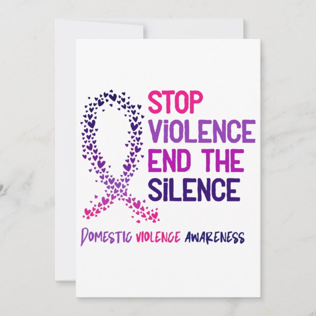 Stop Violence and the Silence Domestic Violence Aw Einladung (Vorderseite)