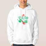 Stop War – Bold Handprint Anti-War Graphic Design Hoodie<br><div class="desc">Make a powerful statement with this impactful "Stop War" design. Featuring a vivid green handprint next to red blood-like splatters,  this artwork is a bold call for peace and justice. Ideal for t-shirts,  posters,  and protest accessories,  it speaks loudly without saying a word.</div>