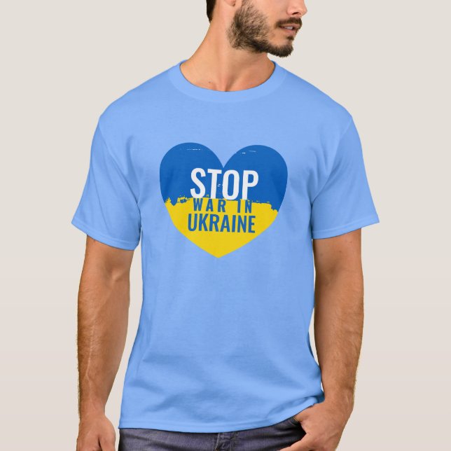 Stop War in Ukraine. I support Ukraine. T-Shirt (Vorderseite)
