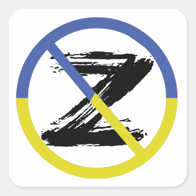 Stop war in Ukraine Throw Pillow Quadratischer Aufkleber (Vorderseite)