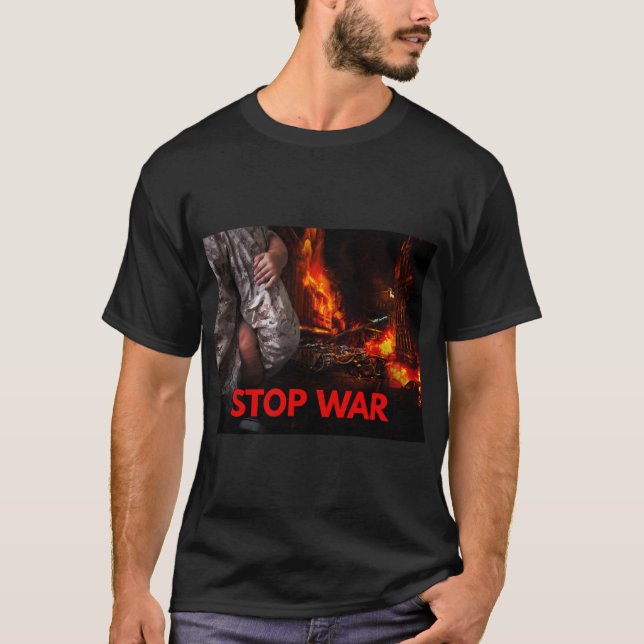 Stop War, Stand With Ukraine, Support Ukraine, T-Shirt (Vorderseite)