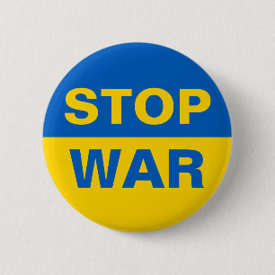 Stop War Ukraine Ukrainian Button