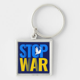 Stop War with Dove Symbol Keychain Schlüsselanhänger