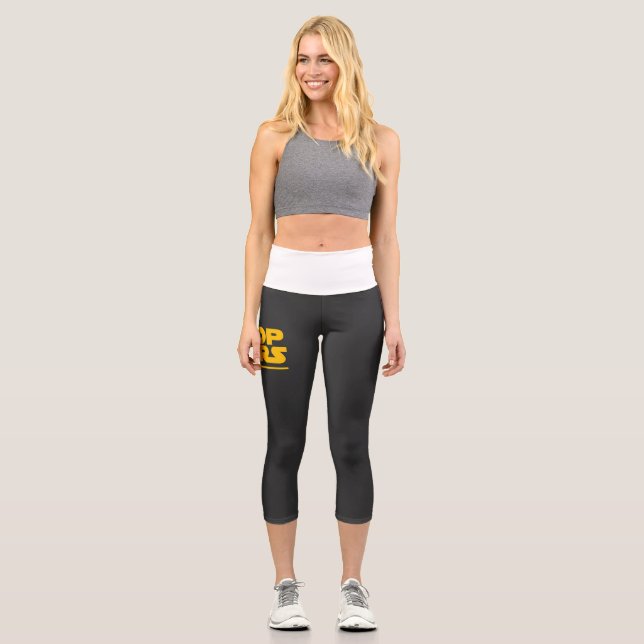 Stop Wars Parody Logo Capri Leggings (Vorderseite)
