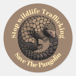 Stop wildlife trafficking - Save the pangolin Runder Aufkleber
