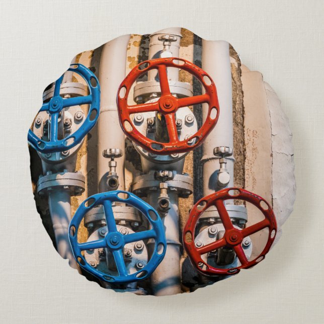 Stopcock im Schiffbau, Zürich Rundes Kissen (Rückseite)