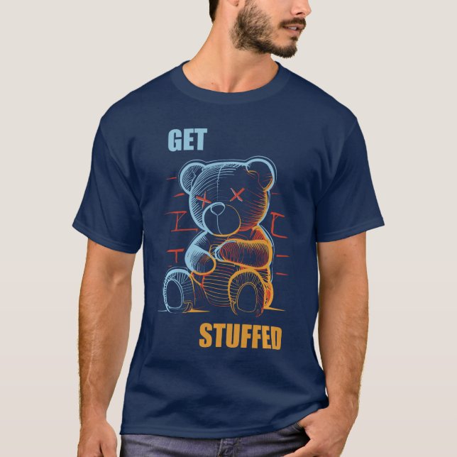 Stopf dich voll Teddybär Sarkasmus Horror T-Shirt (Vorderseite)