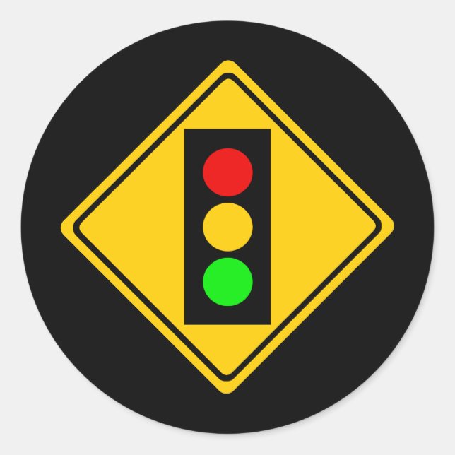 Stoplight Ahead Runder Aufkleber (Vorderseite)