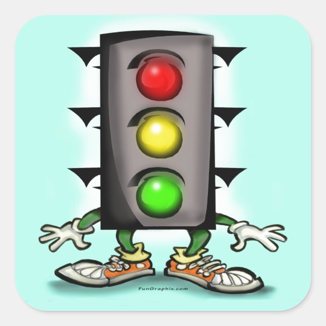 Stoplight-Bericht Quadratischer Aufkleber (Vorderseite)
