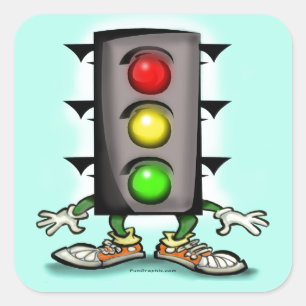 Stoplight-Bericht Quadratischer Aufkleber