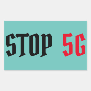 Stopp 5G Rechteckiger Aufkleber