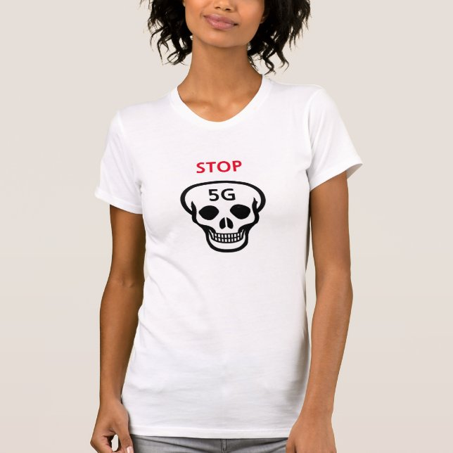 Stopp 5G und Schädel T-Shirt (Vorderseite)